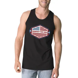 Respect The USA Mens Black Sleeveless Shirt Funny 4th Of July Tanks