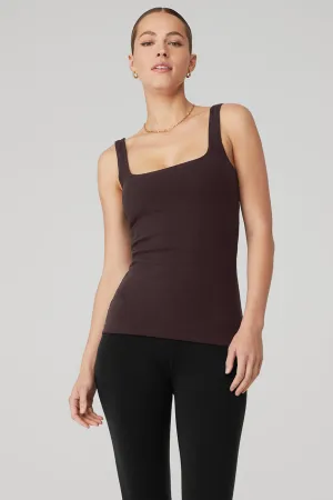 Ribbed Minimalist Tank - Raisin