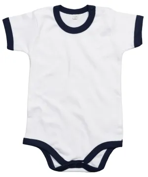 Ringer bodysuit | White/Nautical Navy