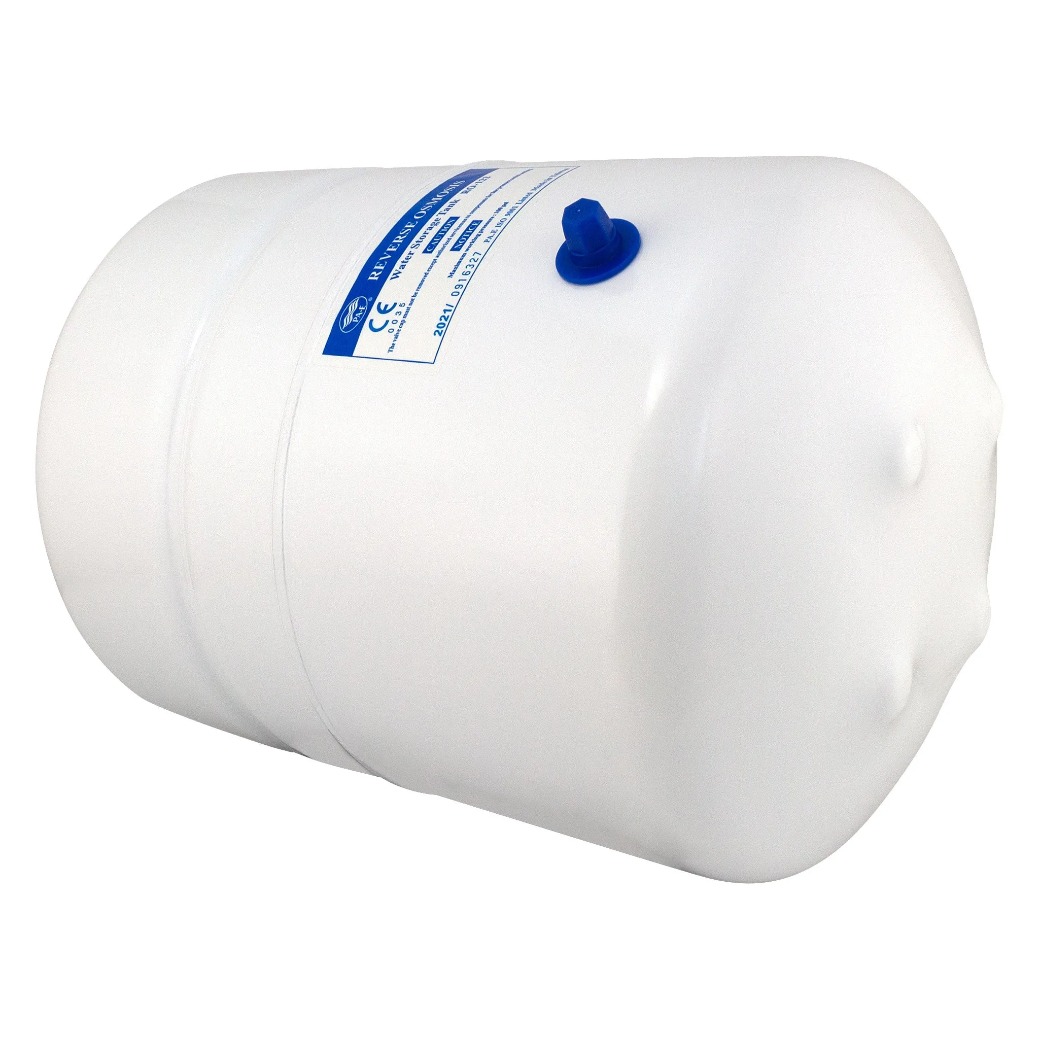 RO-122 Reverse Osmosis System Expansion Storage White Tank 3.2 Gallon. Actual Volume 2.2 Gallon. 9" x 14", 1/4 FPT. NSF Certified.