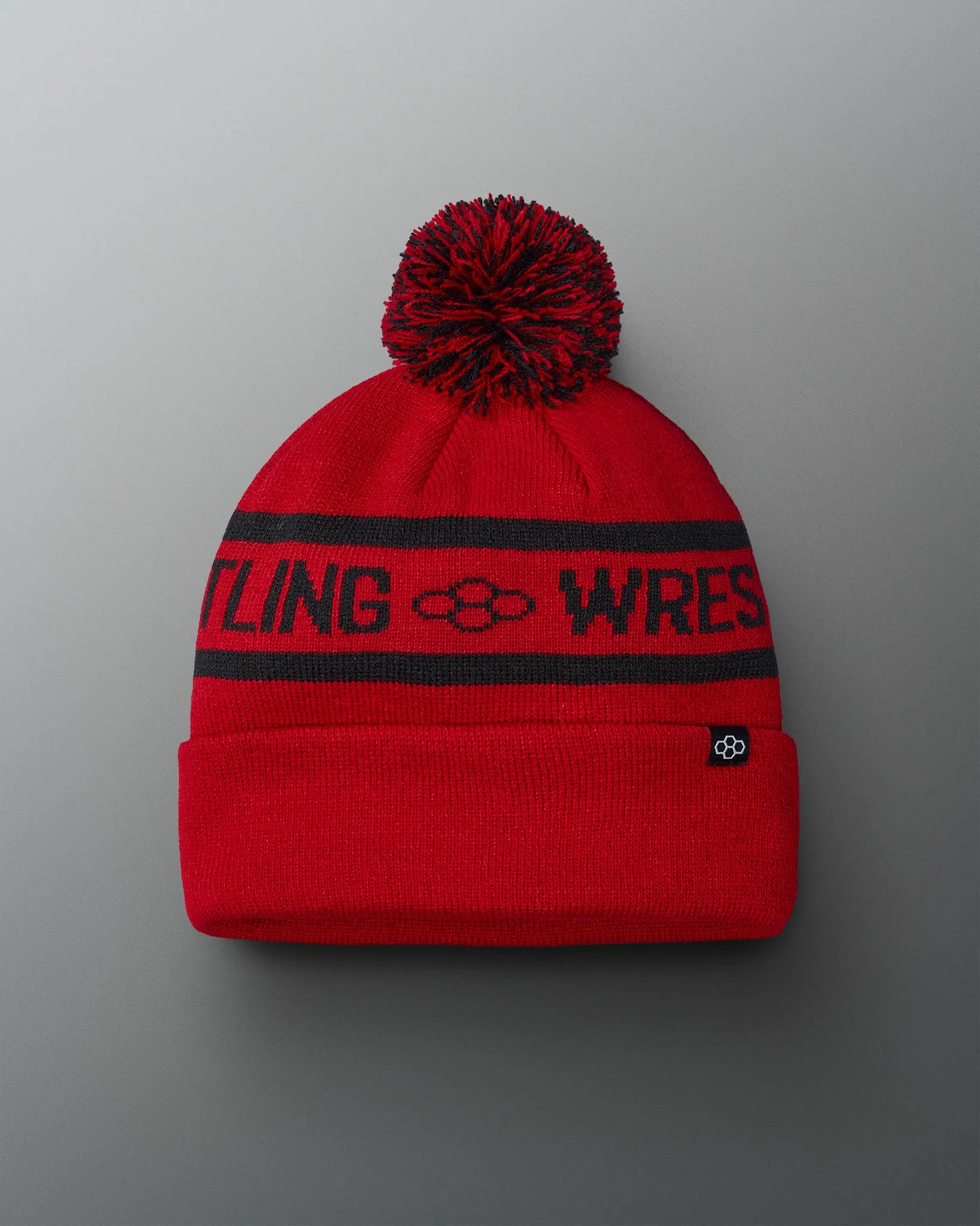 RUDIS Two Tone Pom Beanie - Red/Black