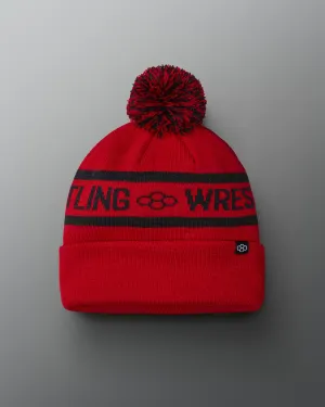 RUDIS Two Tone Pom Beanie - Red/Black