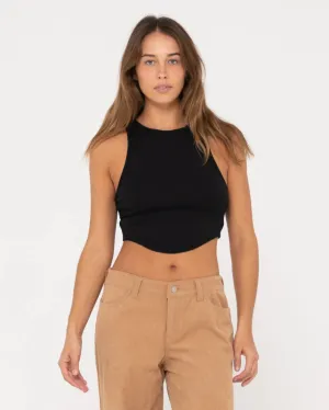 Rusty Vicky Curved Crop Tank