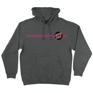 Santa Cruz Other Dot P/O Mens Hooded Pullover Hooded Sweatshirt, Charcoal Heather w/Pink/Green