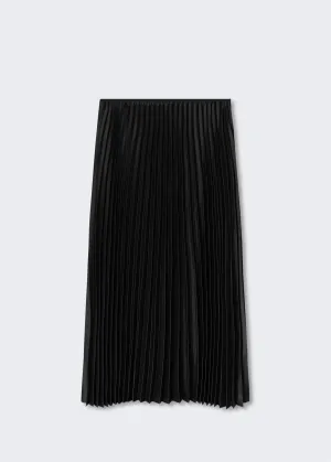 Satin pleated skirt