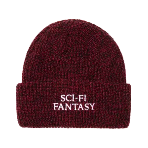 Sci-Fi Fantasy Mixed Yarn Logo Beanie Red/Black