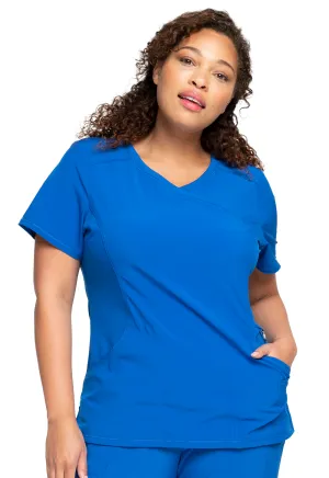 Scrub Top - Cherokee Infinity Women's Mock Wrap Top - Royal, 2625A