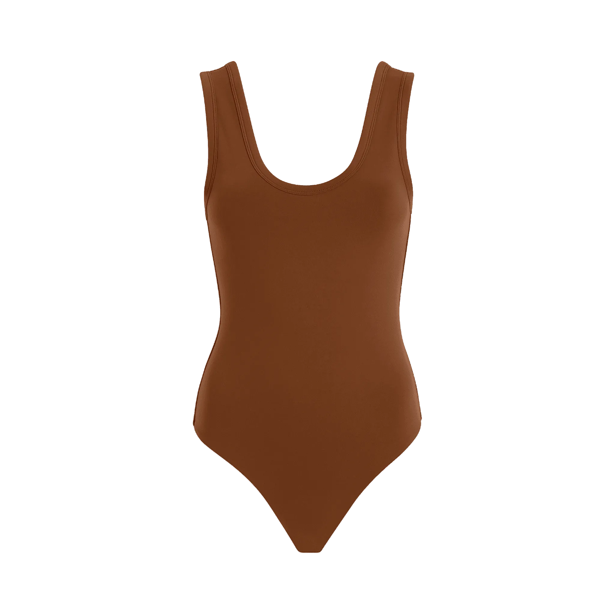 Seamless Scoop Tank Bodysuit | Chocolate