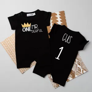 Shorts "Mr. Onederful" Slim Fit 1st Birthday Romper