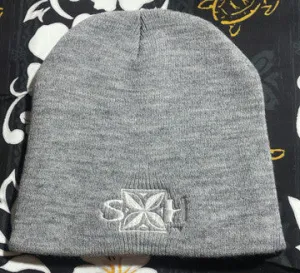 Simply Hawaiian SH Logo Beanie 8 inch Lt Grey