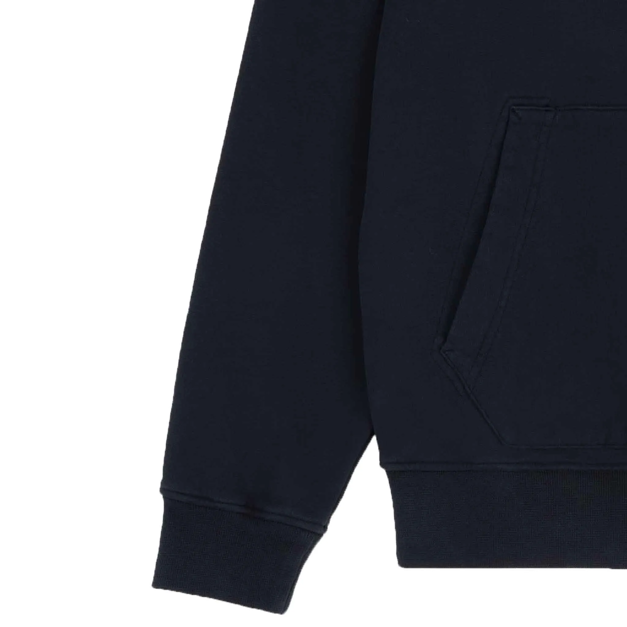 Stone Island Junior Cotton Fleece Pullover Hoodie in Navy Blue