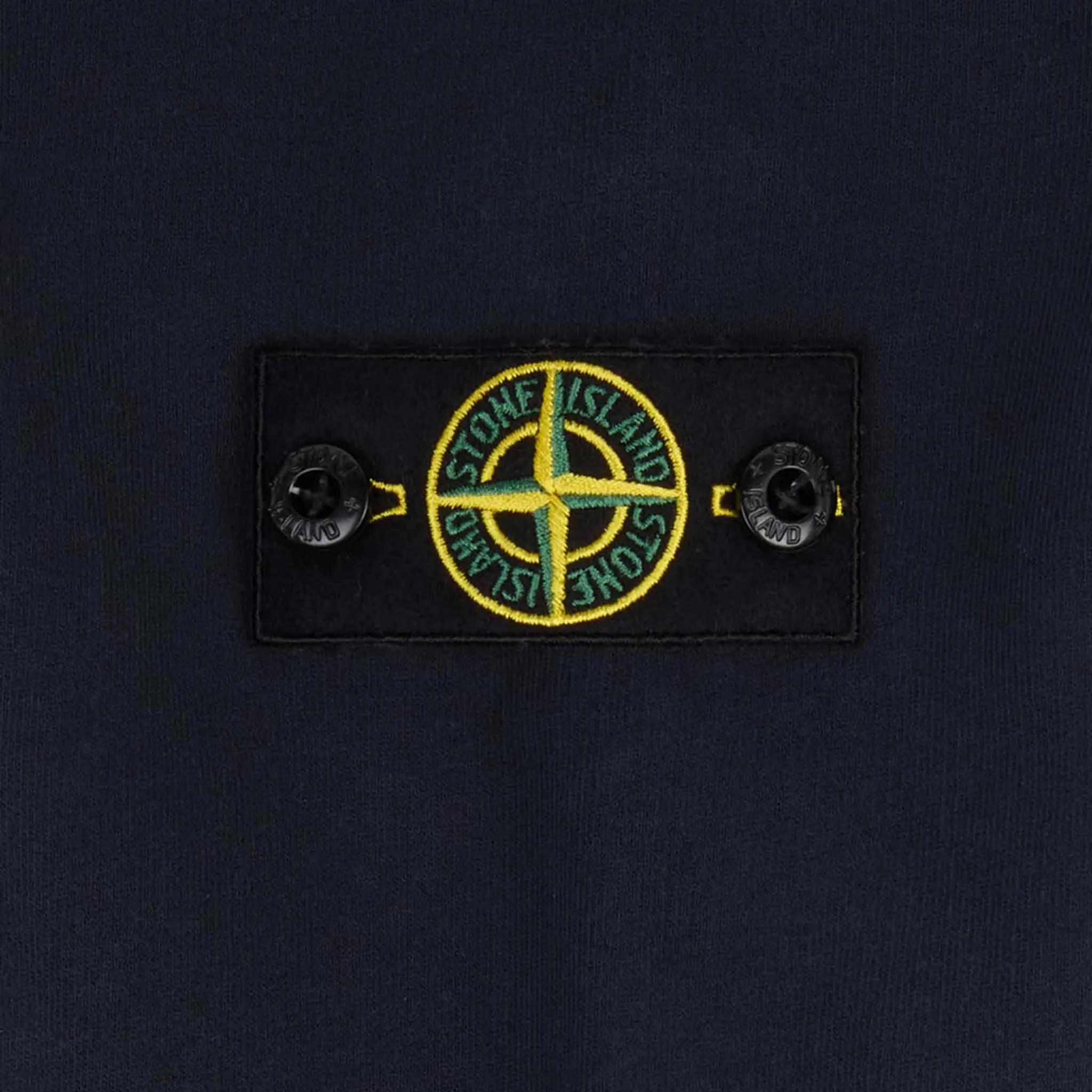 Stone Island Junior Cotton Fleece Pullover Hoodie in Navy Blue