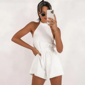 Summer Halter Neck Romper — Cute Rompers For Women