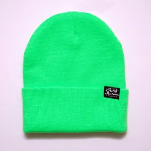 Surf Station Small Classic Logo Beanie - Neon Green