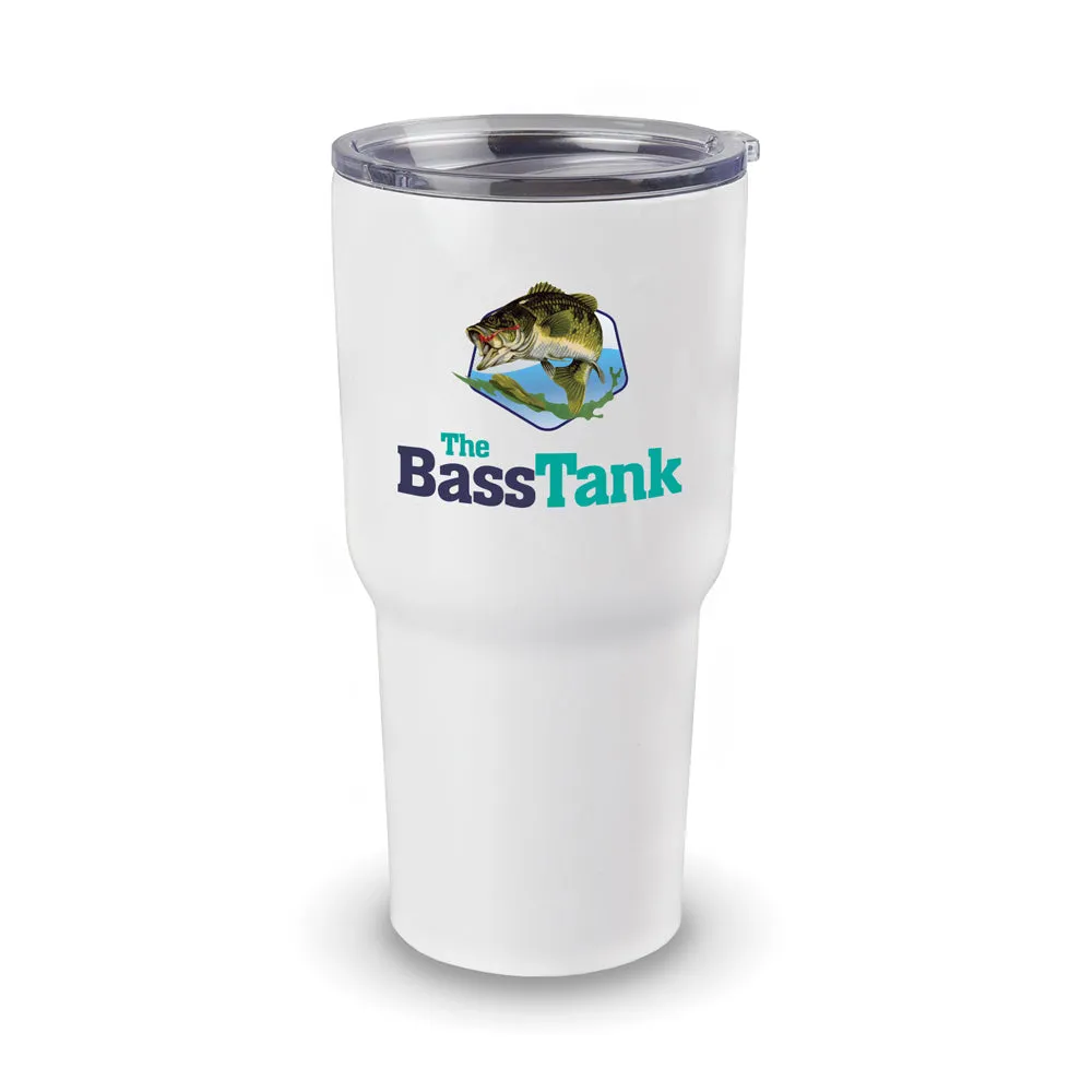 The Bass Tank® 30oz Fishing Tumbler - White