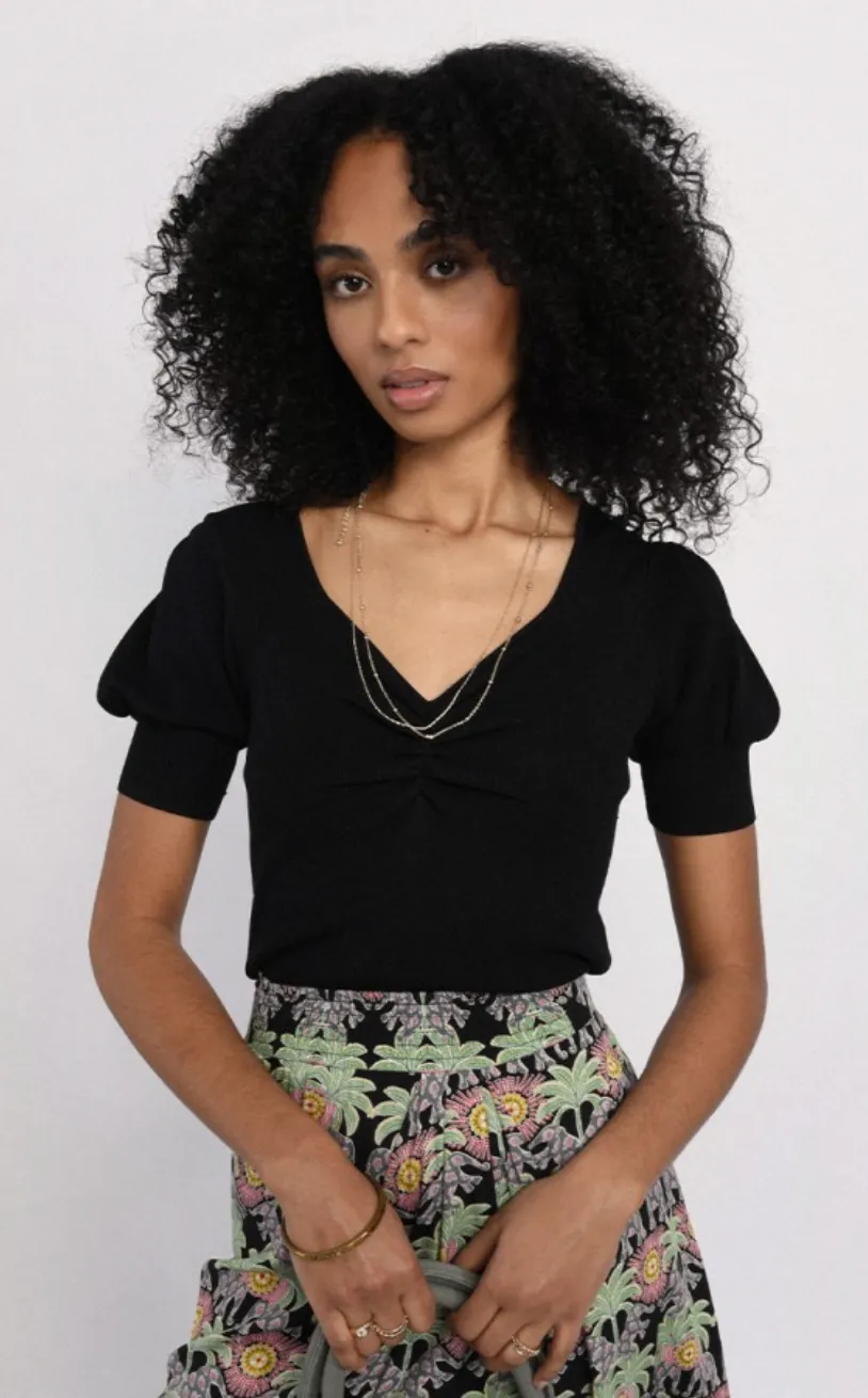 The Tinsley Crop Knitted Jumper - Black