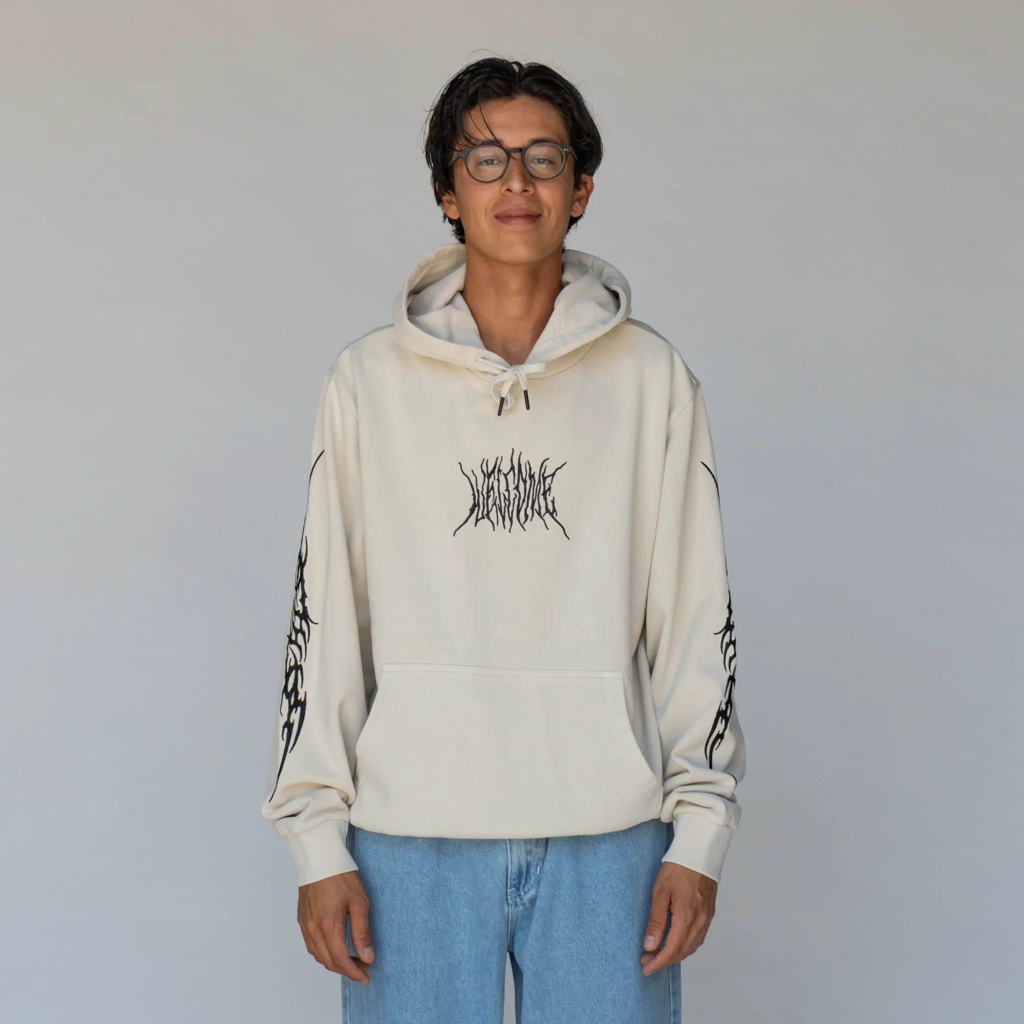 Tribe Embroidered Pigment-Dyed Hoodie