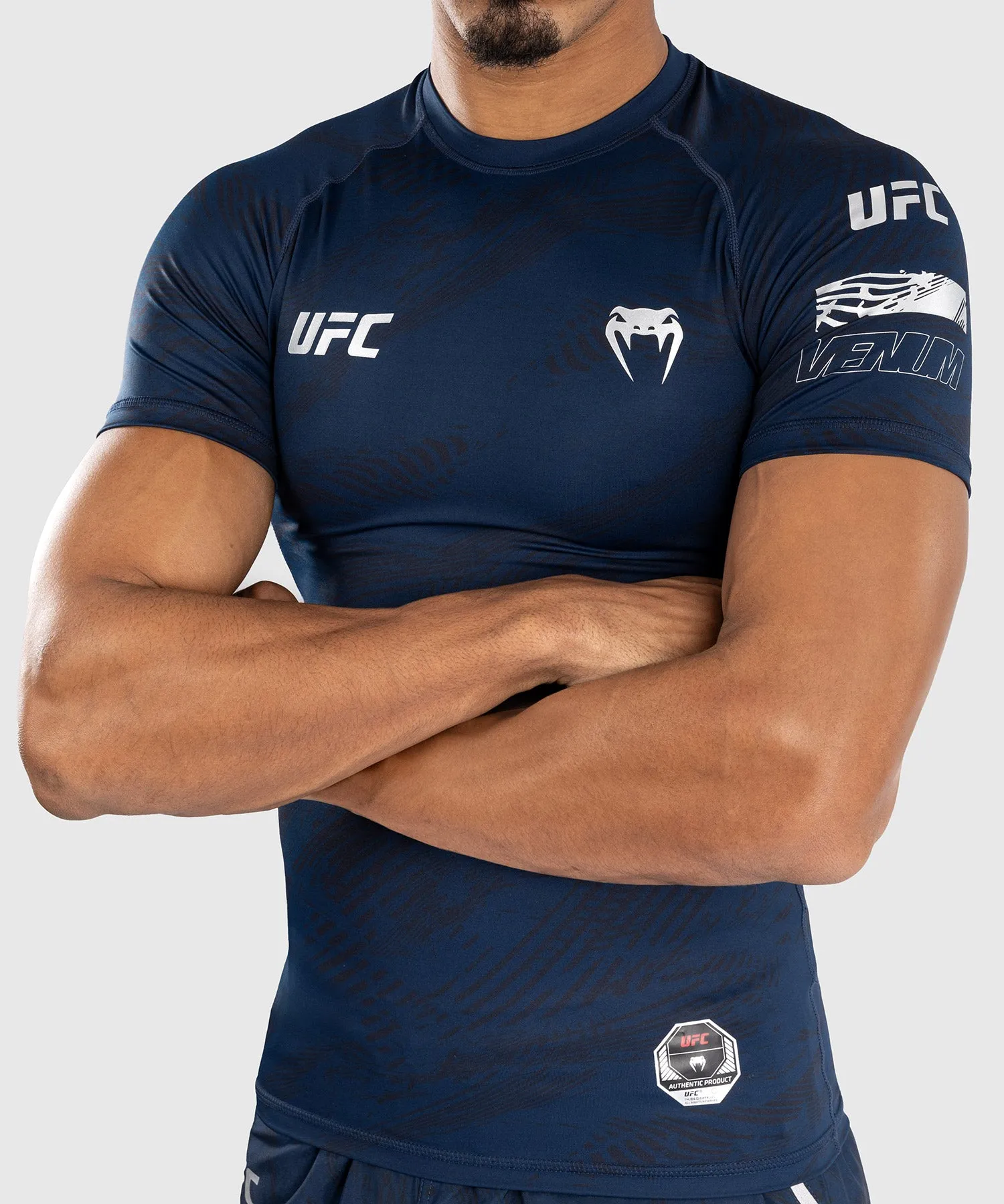 UFC Fusion by Venum Fight Week Men’s Performance Short Sleeve Rashguard - Oceanic Blue