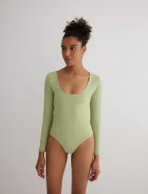 Ulrika Green/Nude Reversible Bodysuit