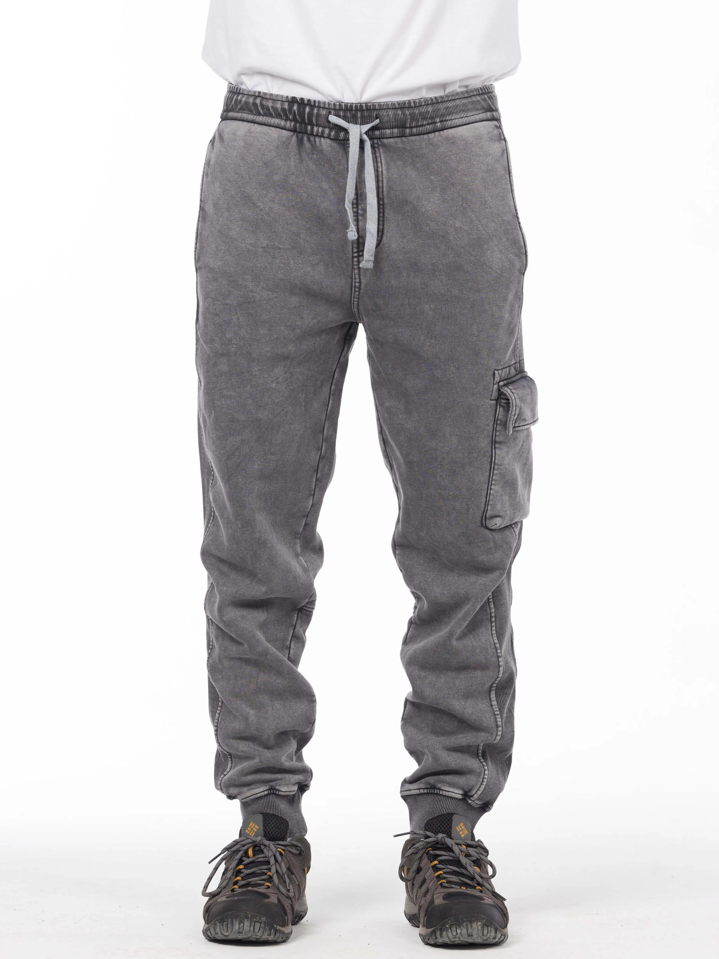 Unisex Acid Washed Winter Joggers - Gray