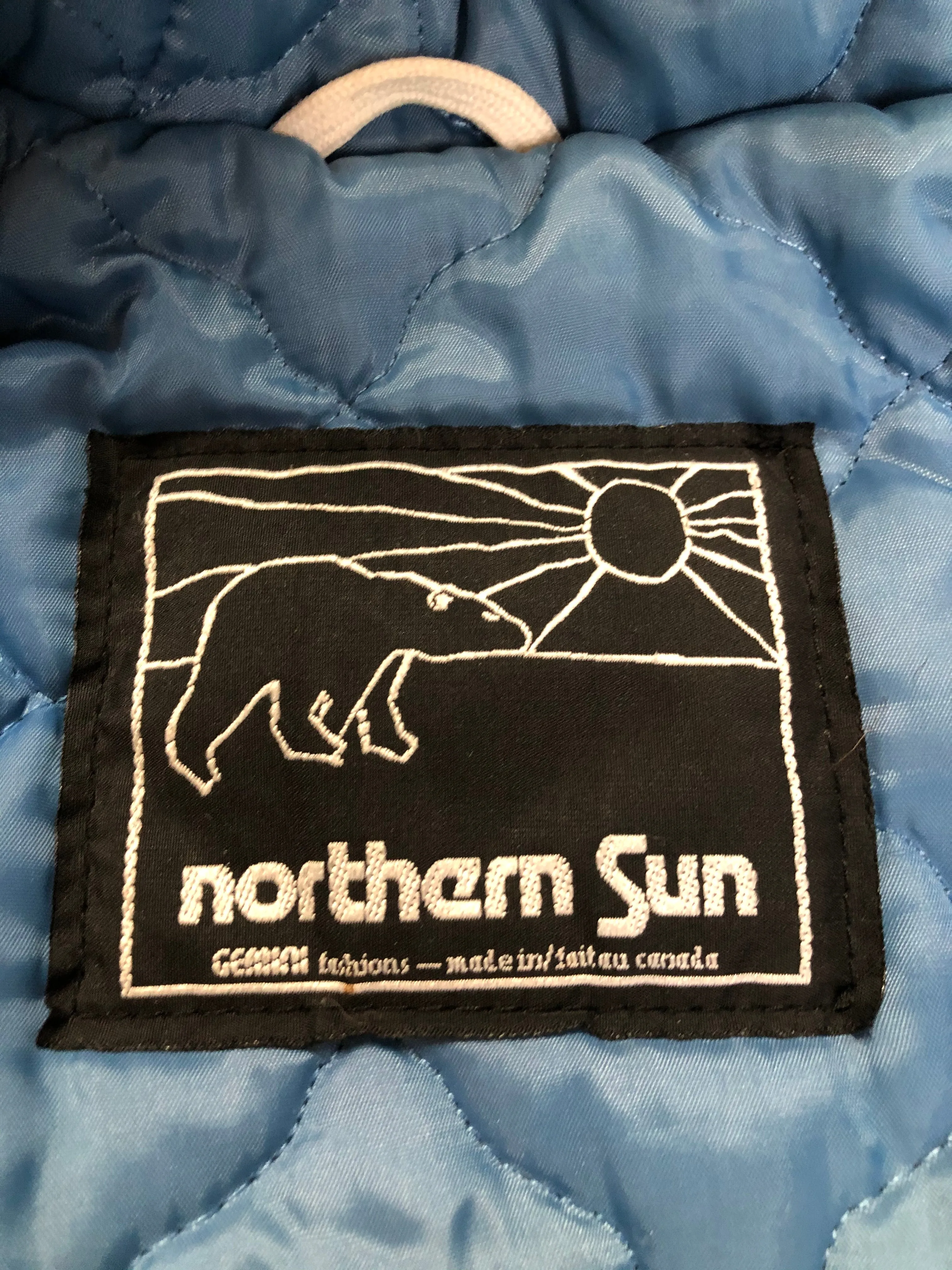 Vintage Northern Sun Light Blue Northern Parka with Polar Bear Motif, Made in Canada, SOLD