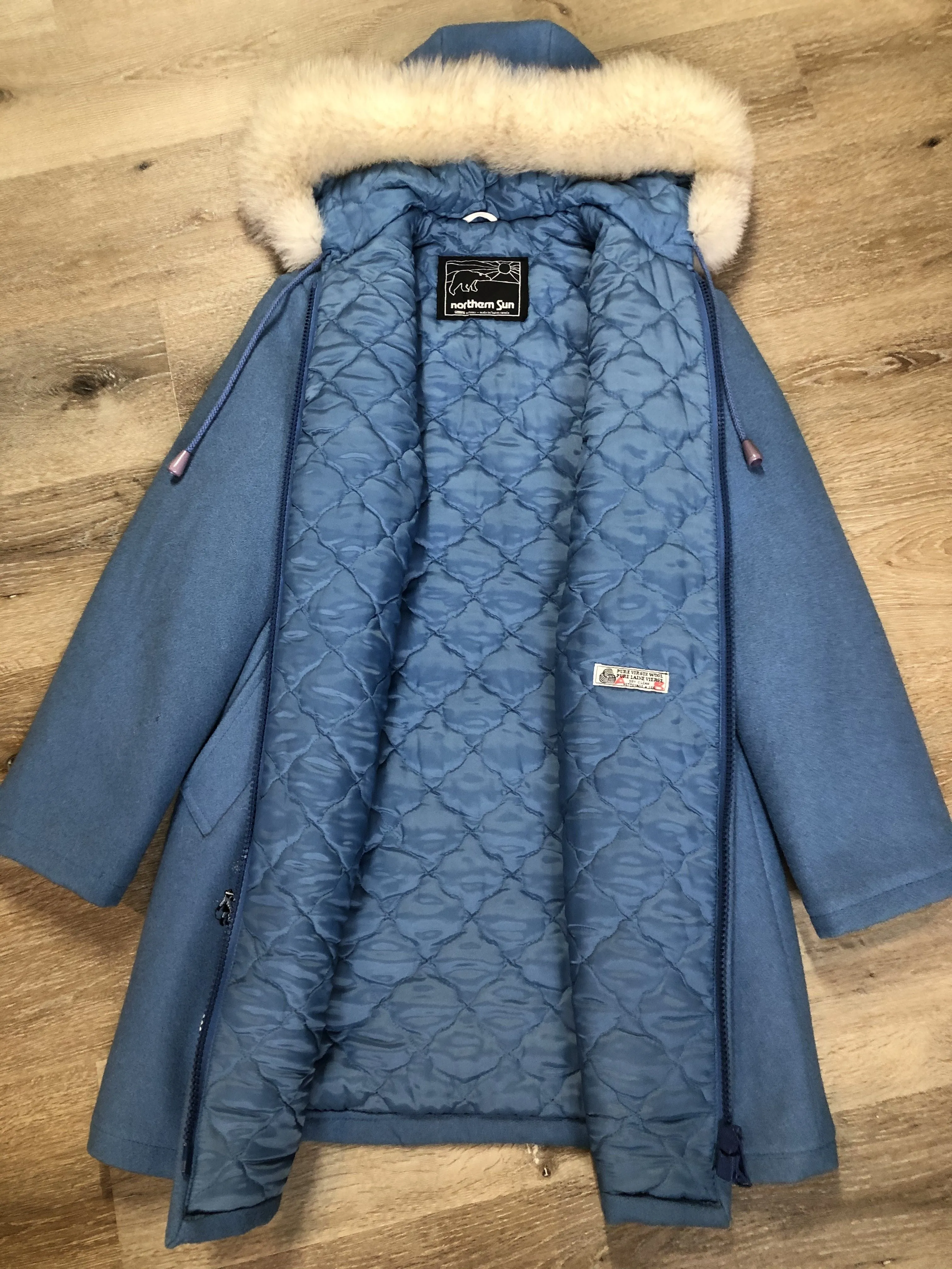 Vintage Northern Sun Light Blue Northern Parka with Polar Bear Motif, Made in Canada, SOLD