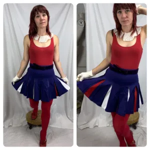 Vintage | Purple and Red Pleated High Rise Mini Cheer Skirt Retro MOD Cosplay XS