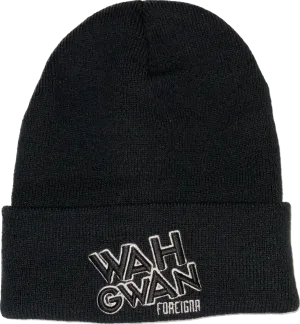 Wah Gwan 3D Beanie Hats - Black