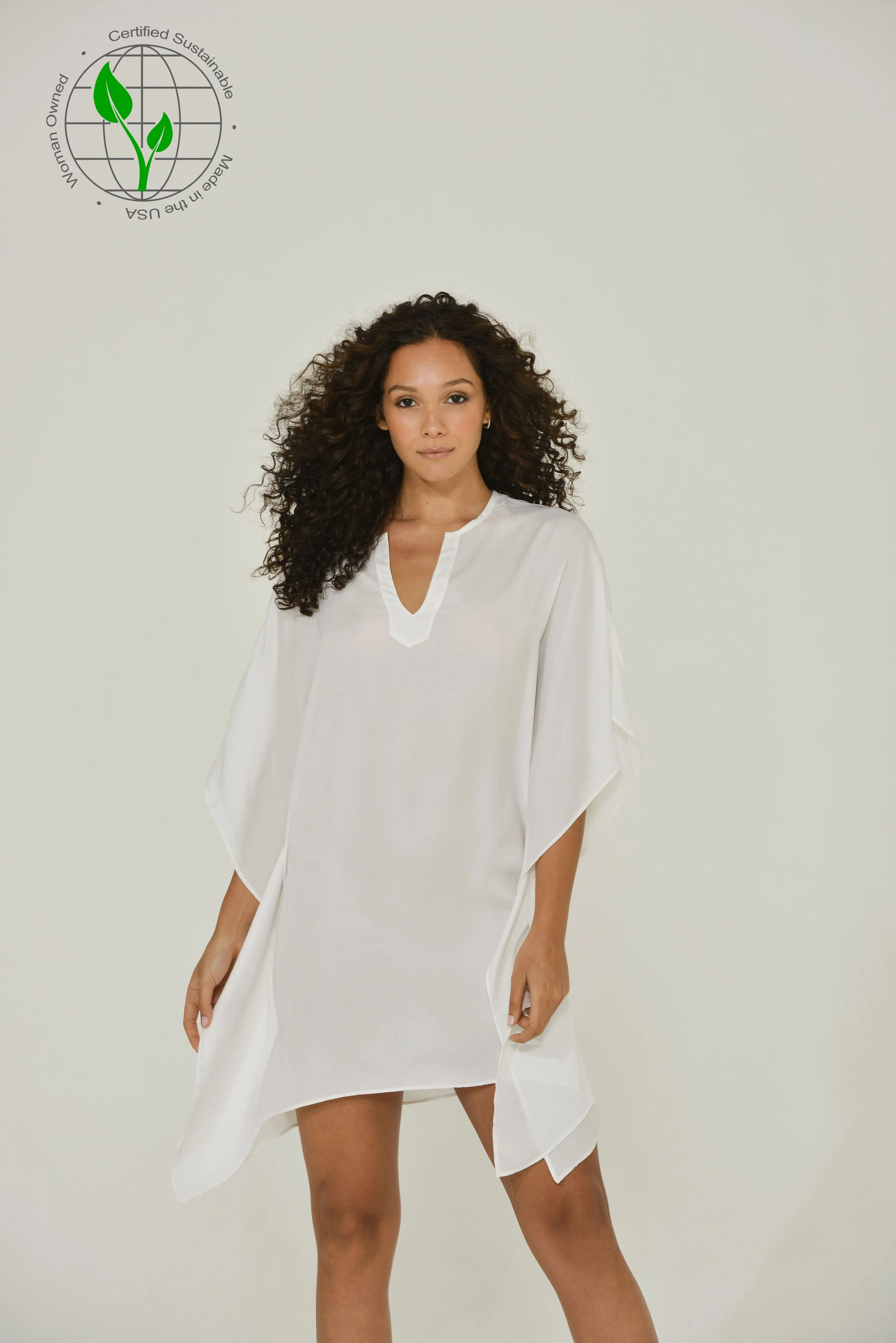 White Chiffon Caftan Tunic Top / Caftan Tunic Dress