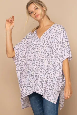 Women's Leopard And Letter Printed Knit Top