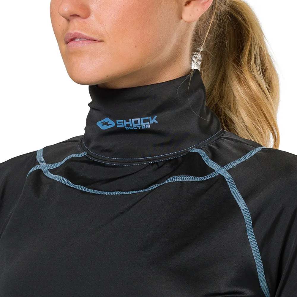 Women's Ultra Compression Hockey Long Sleeve Shirt With Integrated Neck Guard