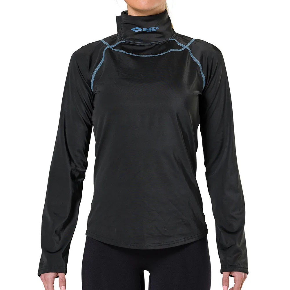 Women's Ultra Compression Hockey Long Sleeve Shirt With Integrated Neck Guard