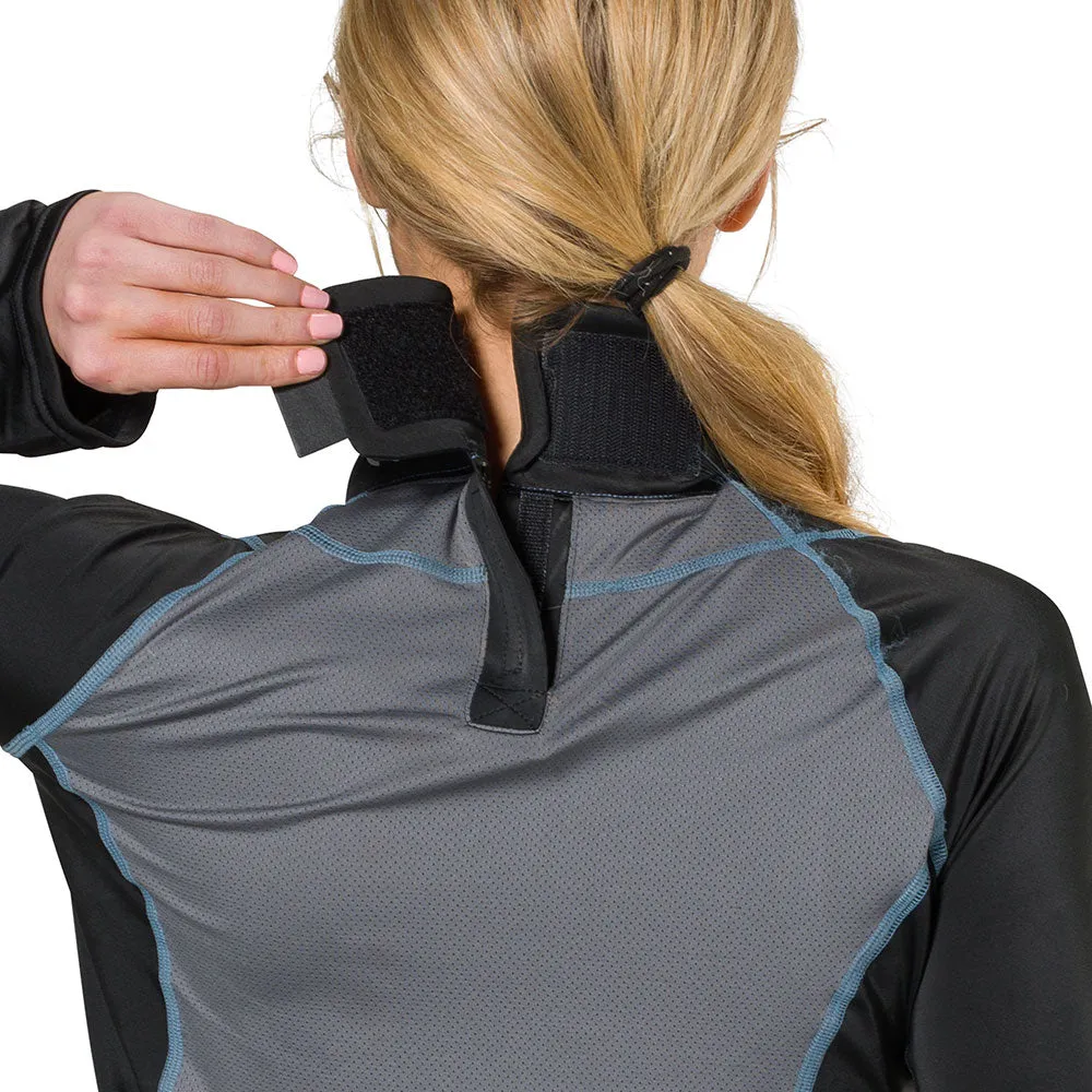 Women's Ultra Compression Hockey Long Sleeve Shirt With Integrated Neck Guard