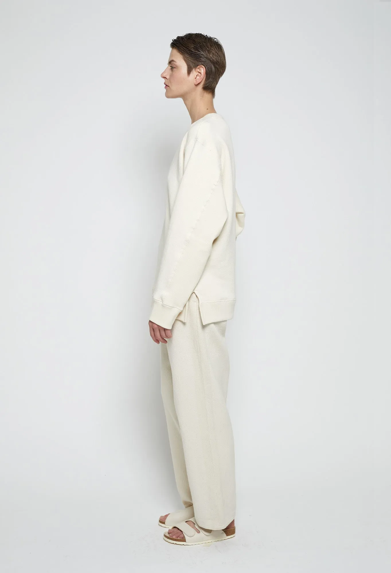 ZHI - Oversized Cotton Sweater in Greige