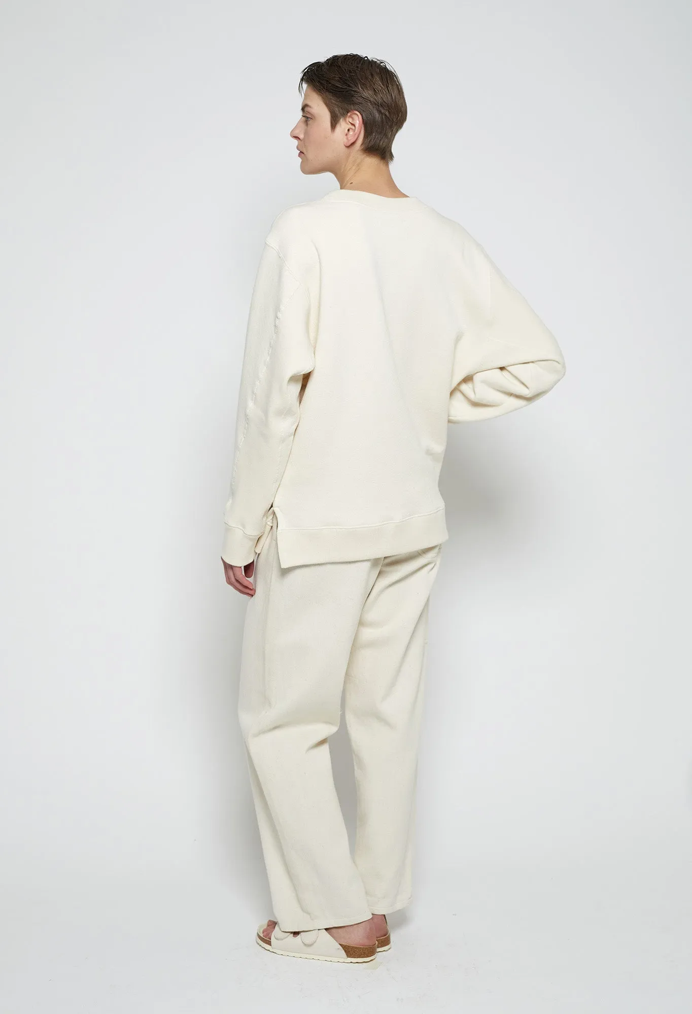 ZHI - Oversized Cotton Sweater in Greige