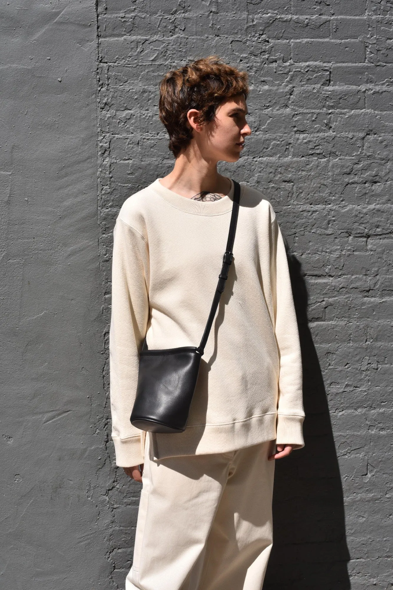 ZHI - Oversized Cotton Sweater in Greige