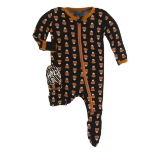 Zipper Footie, Midnight Candycorn