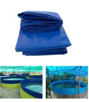 ZN Global 6 Diameter 650 GSM PVC Coated Round Tarpaulin Sheet for Fish Tank (6 Diameter, White, Blue, Black, Grey)